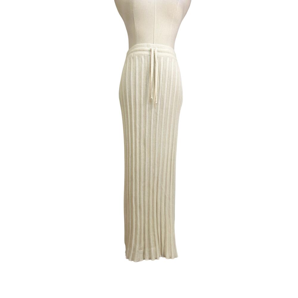 Rue Stiic Ribbed Knit Maxi Skirt White